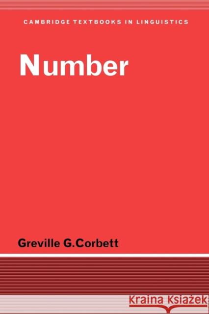 Number Greville G. Corbett 9780521649704 CAMBRIDGE UNIVERSITY PRESS