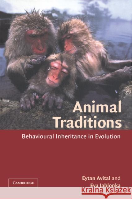 Animal Traditions: Behavioural Inheritance in Evolution Avital, Eytan 9780521662734 Cambridge University Press