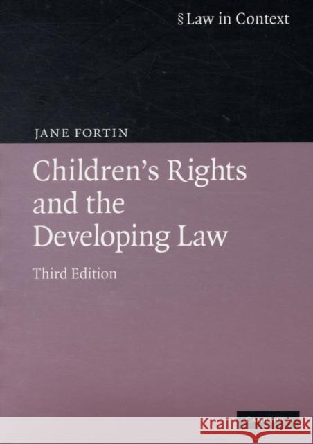 Children's Rights and the Developing Law Jane Fortin 9780521698016 0