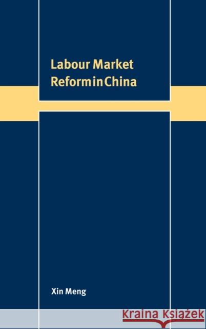 Labour Market Reform in China Xin Meng Ron Duncan Maree Tait 9780521771269 Cambridge University Press