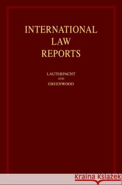 International Law Reports: Volume 128 Lauterpacht, Elihu 9780521867696 Cambridge University Press