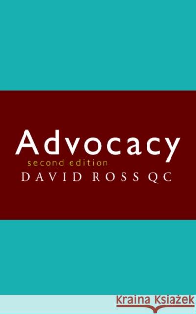 Advocacy David Ross 9780521884761 Cambridge University Press