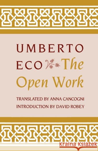 Open Work Eco, Umberto 9780674639768 Harvard University Press