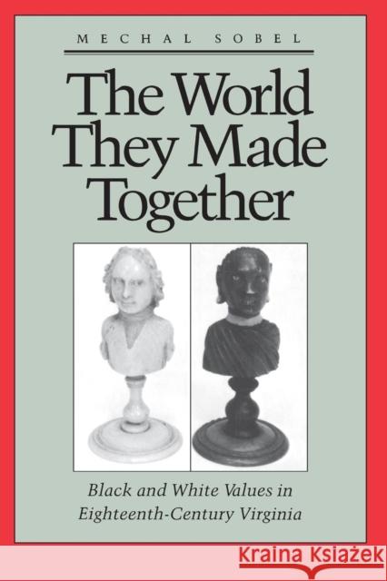 The World They Made Together: Black and White Values in Eighteenth-Century Virginia Sobel, Michal 9780691006086 Princeton Book Company Publishers