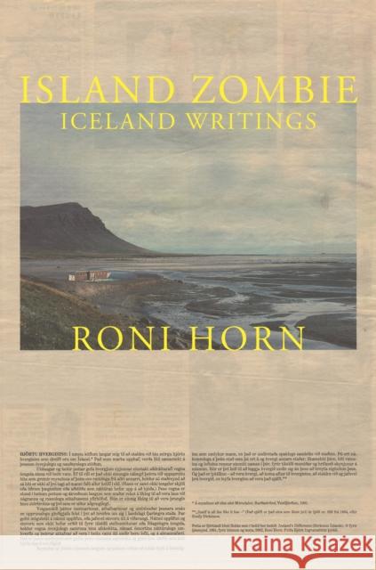 Island Zombie: Iceland Writings Roni Horn 9780691208145 Princeton University Press