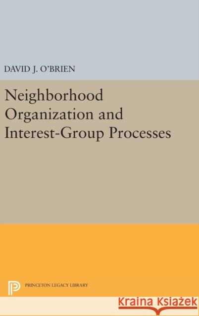 Neighborhood Organization and Interest-Group Processes David J. O'Brien 9780691641270 Princeton University Press