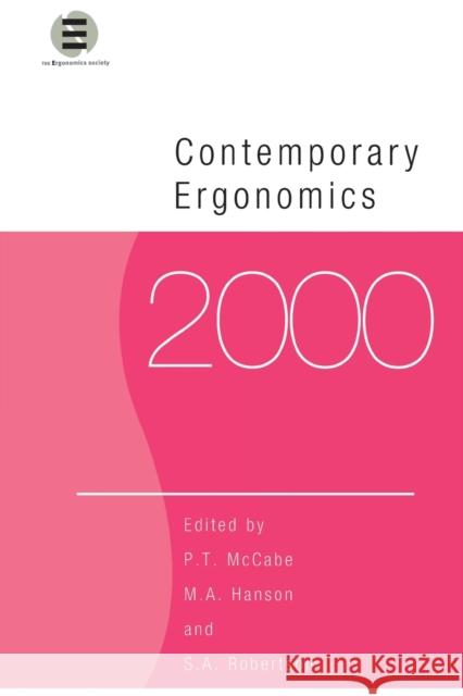 Contemporary Ergonomics 2000 Paul McCabe Sandy Robertson M. Hansen 9780748409587