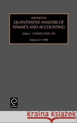 Advances in Quantitative Analysis of Finance and Accounting Dr. Cheng-Few Lee 9780762303274 Emerald Publishing Limited