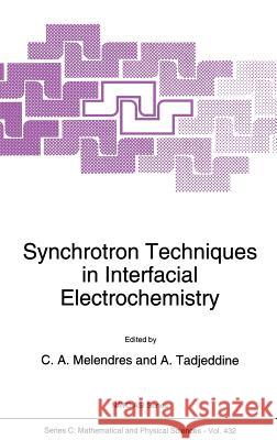 Synchrotron Techniques in Interfacial Electrochemistry C. a. Melendres A. Tadjeddine C. A. Melendres 9780792328445 Springer