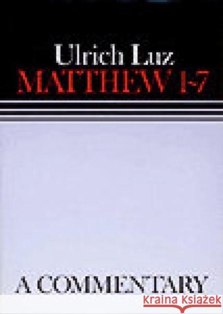Matthew 1 7 Continental Commen Luz, Ulrich 9780800696009