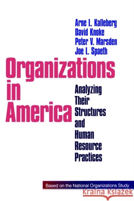 Organizations in America: Analysing Their Structures and Human Resource Practices Kalleberg, Arne L. 9780803958166