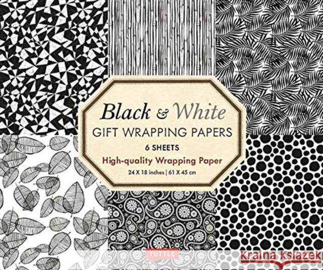 Black & White Gift Wrapping Papers - 6 Sheets: 24 X 18 Inch (61 X 45 CM) Wrapping Paper Tuttle Publishing 9780804851169