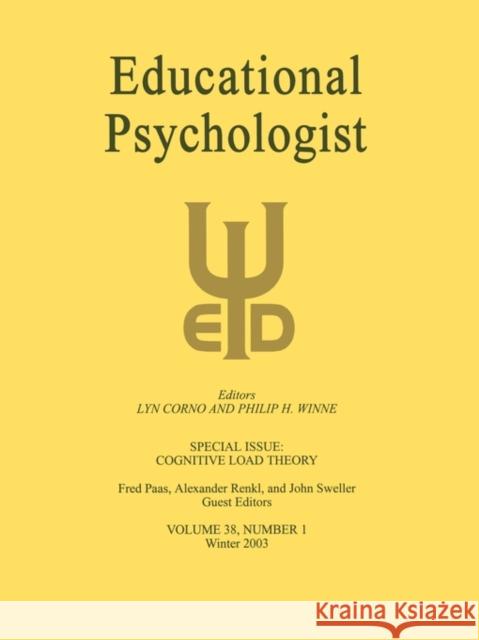 Cognitive Load Theory: A Special Issue of Educational Psychologist Paas, Fred 9780805896107 Lawrence Erlbaum Associates