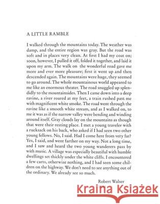 A Little Ramble: In the Spirit of Robert Walser Robert Walser, Christopher Middleton, Susan Bernofsky (Columbia University), Tom Whalen 9780811220996