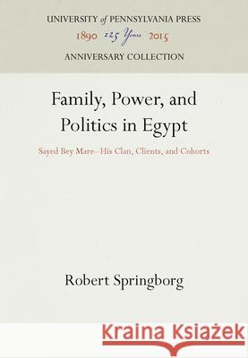 Family, Power, and Politics in Egypt: Sayed Bey Mare--His Clan, Clients, and Cohorts Robert Springborg 9780812278354