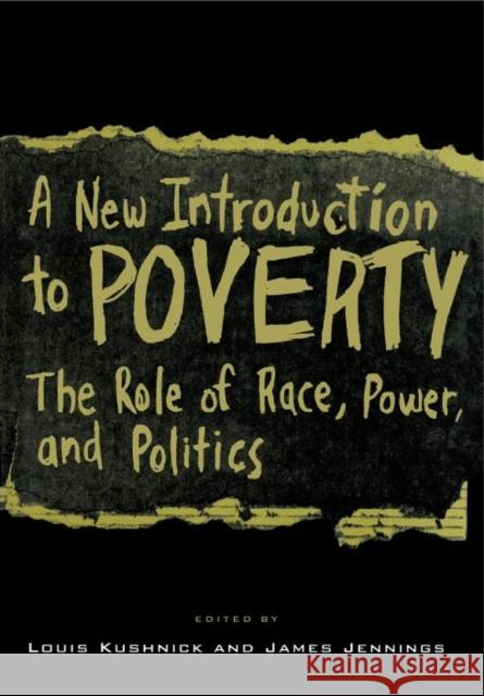 A New Introduction to Poverty: The Role of Race, Power, and Politics Kushnick, Louis 9780814742396 New York University Press