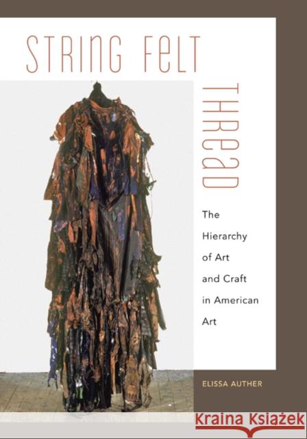 String, Felt, Thread: The Hierarchy of Art and Craft in American Art Auther, Elissa 9780816656097 University of Minnesota Press