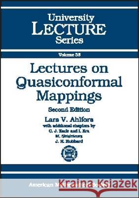 Lectures on Quasiconformal Mappings Lars V. Ahlfors 9780821836446