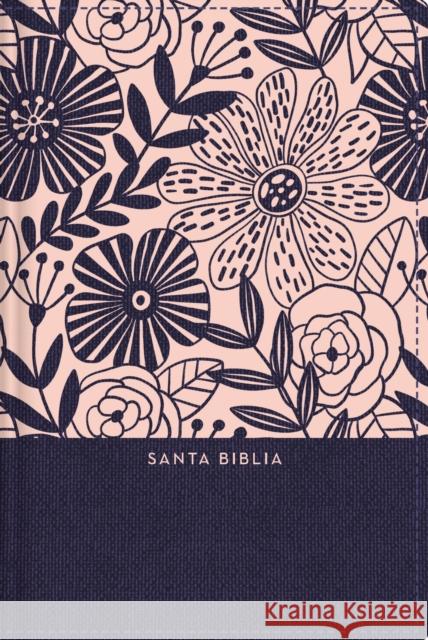 Rvr60 Santa Biblia, Letra Grande, Tamaño Compacto, Tapa Dura/Tela, Azul Floral, Edición Letra Roja Con Índice Rvr 1960- Reina Valera 1960 9780829770261 Vida Publishers