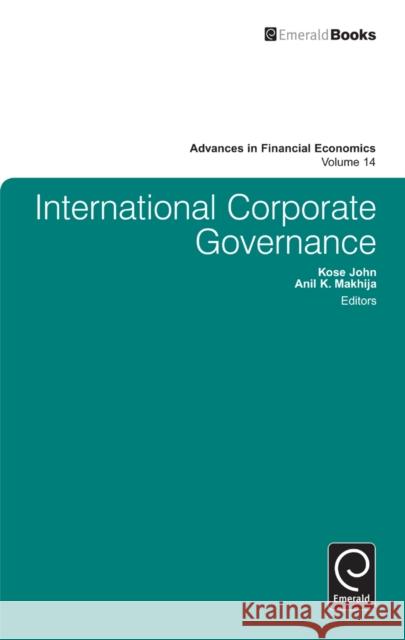 International Corporate Governance Kose John, Anil K. Makhija, Kose John, Anil K. Makhija 9780857249159