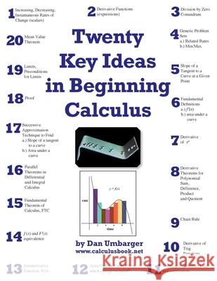 Twenty Key Ideas in Beginning Calculus Dan Umbarger John Morris Al Diaz 9780983397311 WWW.Mathlogarithms.com