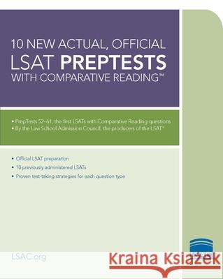 10 New Actual, Official LSAT Preptests with Comparative Reading: (Preptests 52-61) Law School Admission Council 9780984636006 Law School Admission Council