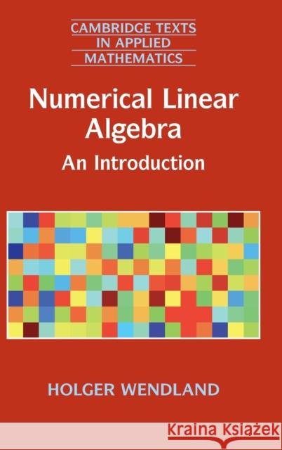 Numerical Linear Algebra: An Introduction Holger Wendland 9781107147133