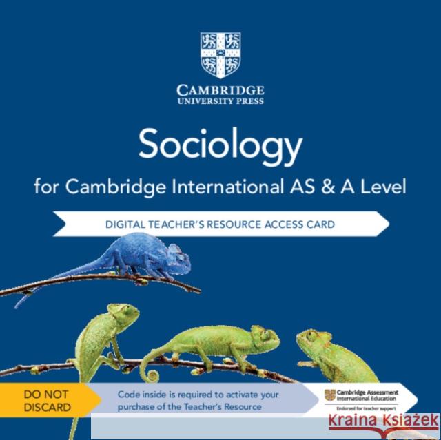 Cambridge International AS & A Level Sociology Digital Teacher's Resource Access Card Sue Stoddart-Seller 9781108458030 Cambridge University Press