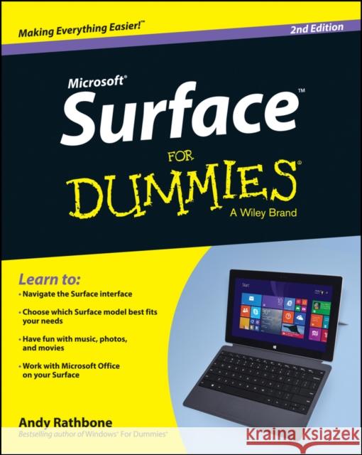 Surface for Dummies Rathbone, Andy 9781118898635