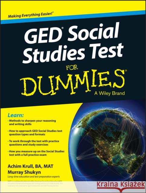 GED Social Studies for Dummies Shukyn, Murray 9781119029830 John Wiley & Sons