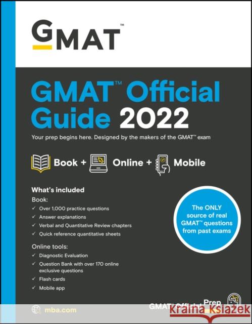 GMAT Official Guide 2022: Book + Online Question Bank Gmac (Graduate Management Admission Coun 9781119793762 Wiley