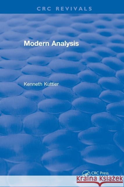 Modern Analysis (1997) Kuttler, Kenneth 9781138560888