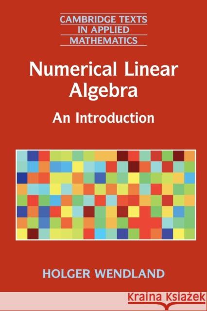 Numerical Linear Algebra: An Introduction Holger Wendland 9781316601174