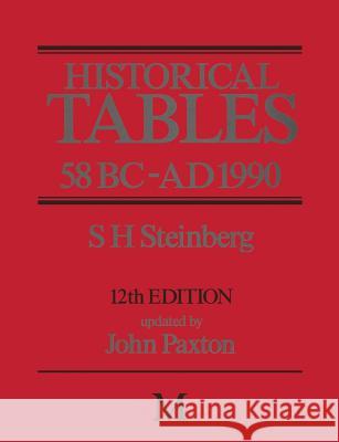 Historical Tables 58 BC – AD 1990 S.H. Steinberg, updated John Paxton 9781349127481 Palgrave Macmillan