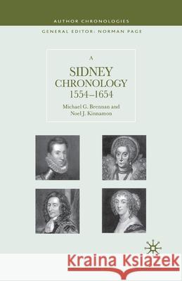 A Sidney Chronology: 1554-1654 Brennan, M. 9781349427840 Palgrave Macmillan