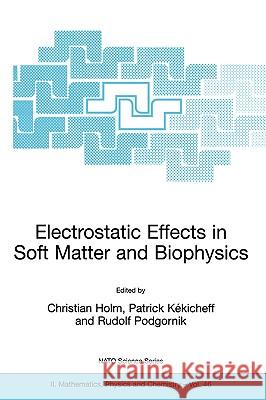 Electrostatic Effects in Soft Matter and Biophysics: Proceedings of the NATO Advanced Research Workshop on Electrostatic Effects in Soft Matter and Bi Holm, Christian 9781402001963 Kluwer Academic Publishers