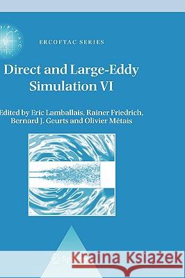Direct and Large-Eddy Simulation VI: Proceedings of the Sixth International ERCOFTAC Workshop on Direct and Large-Eddy Simulation, Held at the Univers Lamballais, E. 9781402049095 Springer