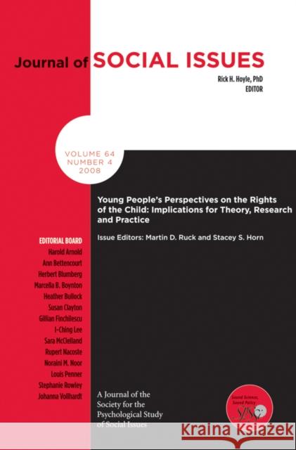 Young Peoples Perspectives on the Rights of the Child: Implications for Theory, Research and Practice Ruck, Martin D. 9781405194341