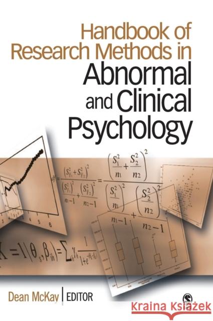 Handbook of Research Methods in Abnormal and Clinical Psychology Dean McKay 9781412916301 Sage Publications