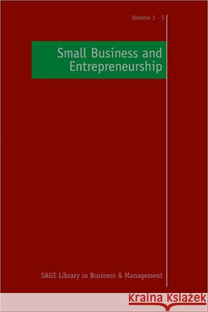 Small Business and Entrepreneurship Robert Blackburn 9781412934374