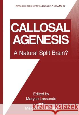 Callosal Agenesis: A Natural Split Brain? Lassone, Maryse 9781461275923 Springer