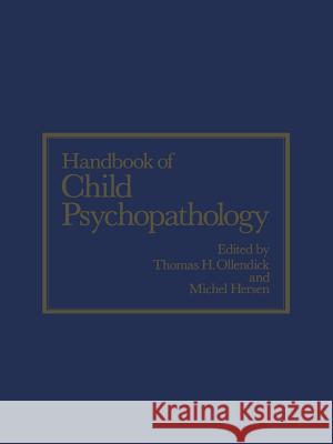 Handbook of Child Psychopathology Michel Hersen Michel Hersen 9781461571384