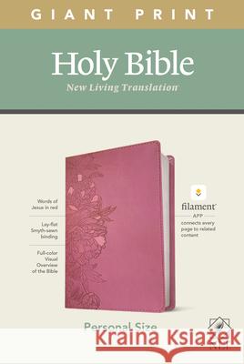 NLT Personal Size Giant Print Bible, Filament Enabled Edition (Red Letter, Leatherlike, Peony Pink) Tyndale 9781496444943 Tyndale House Publishers