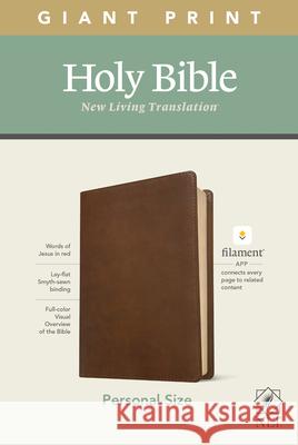 NLT Personal Size Giant Print Bible, Filament Enabled Edition (Red Letter, Leatherlike, Rustic Brown) Tyndale 9781496444967 Tyndale House Publishers