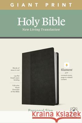 NLT Personal Size Giant Print Bible, Filament Enabled Edition (Red Letter, Leatherlike, Black/Onyx) Tyndale 9781496444974 Tyndale House Publishers