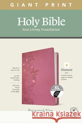 NLT Personal Size Giant Print Bible, Filament Enabled Edition (Red Letter, Leatherlike, Peony Pink, Indexed) Tyndale 9781496445261 Tyndale House Publishers