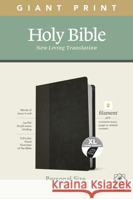 NLT Personal Size Giant Print Bible, Filament Enabled Edition (Red Letter, Leatherlike, Black/Onyx, Indexed) Tyndale 9781496445292 Tyndale House Publishers