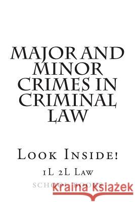 Major and Minor Crimes In Criminal Law: Look Inside! Books, 1l 2l Law School 9781500965501 Createspace