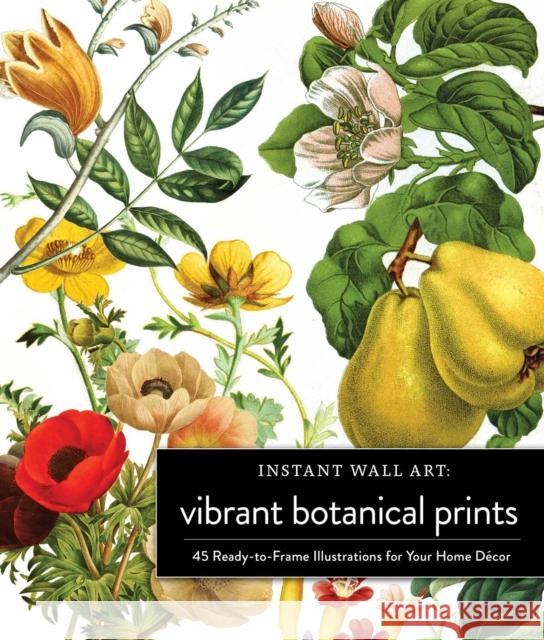 Instant Wall Art Vibrant Botanical Prints: 45 Ready-to-Frame Illustrations for Your Home Decor Adams Media 9781507220276