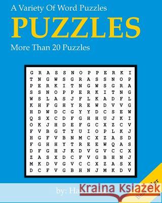 Puzzles: A Variety Of Word Puzzles Hat House 9781546875567 Createspace Independent Publishing Platform